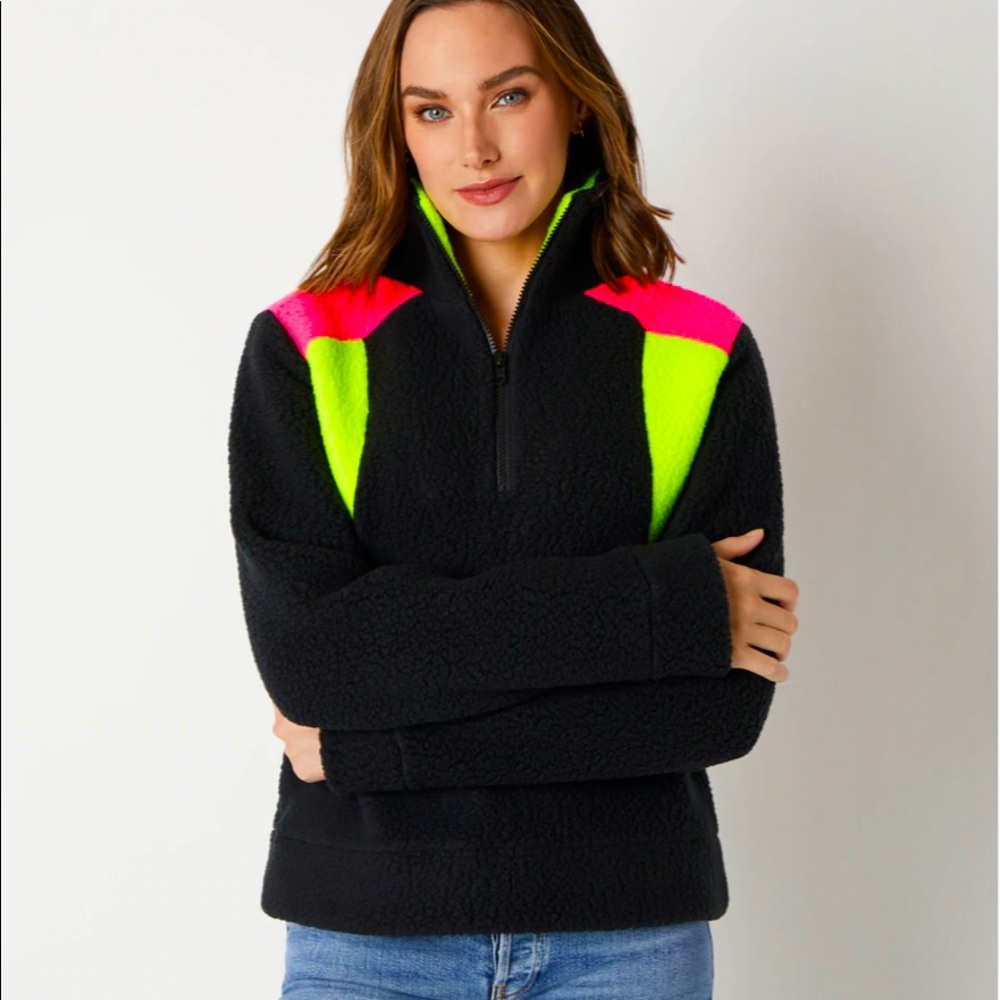 NWT Dudley Stephens Wynn pull- over black/neon